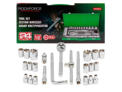 set of ratchet sockets extensions 24 el 1%252F2 case