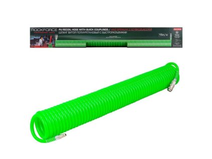 ROCKFORCE HOSE SPIRALĂ CU PRINDERE RAPIDĂ 8mm x 15m