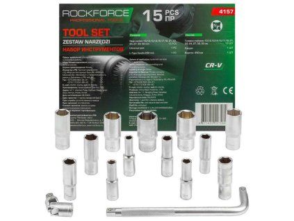 set of deep sockets long hexagonal 10 32 mm 15el knob