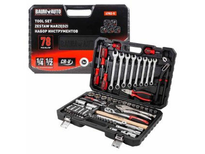 Set de unelte 1/2" și 1/4" 78 piese.