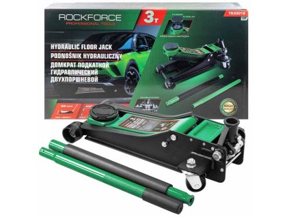 Cric auto cu profil jos 3 tone, cric cu două cilindri