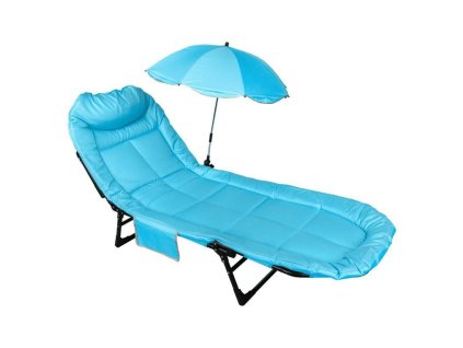 Șezlong pliabil cu umbrelă