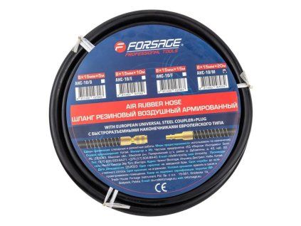 reinforced pneumatic rubber hose 8mm x15mm 20m with quick release couplings