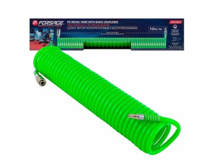 Hose spiralată cu conectori rapizi 8mm x 10m