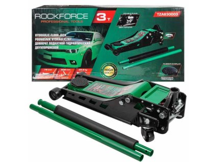 ROCKFORCE Hidraulic ridicător 3 TONE tip broască cu profil joasă cu 2 pitoane