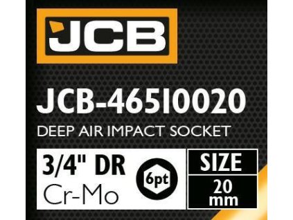 Cap de impact JCB adânc 3/4" Cr-Mo hexagonal 20mm cheie tip mână de strângere