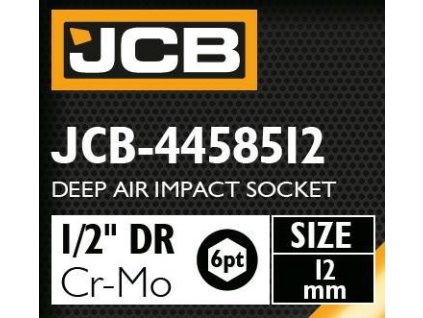 Cap de impact JCB adânc 1/2" Cr-Mo cu 6 fețe 12mm cheie cu dublu capăt