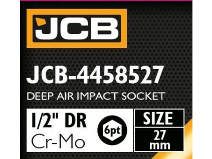 Cap de impact JCB adânc 1/2" Cr-Mo 6 colțuri 27mm cheie cu manșon