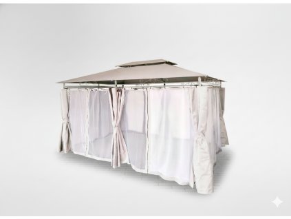 Pavilion Grădină cu Perdele Laterale - Bej 3 x 4m *0372