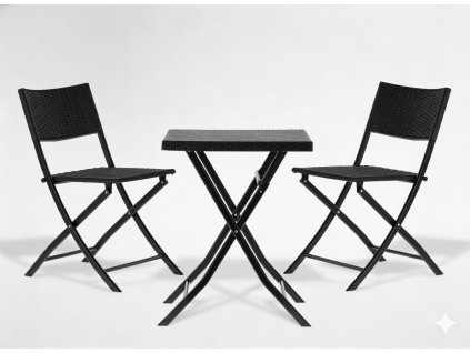 Set de mobilă pliabilă pentru balcon (masă + 2 scaune) antracit *9930