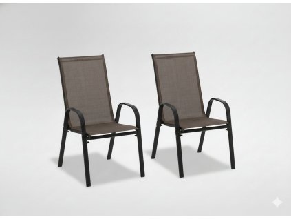 Set de 2 scaune de grădină maro 54 x 72 x 96 *3678