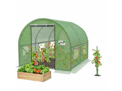 TUNEL DE GRĂDINĂ DIN FOLIE 2 SEGMENTE VERDE 2 x 2 x 2 M *5545