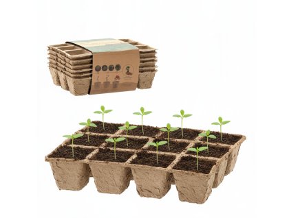 SET DE 6 GHIVECI DIN TURBĂ 21 x 17 x 4,5 CM *3227