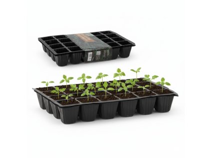 SET DE 3 TĂVIȚE PENTRU SEMINȚE DIN PLASTIC CU 24 DE CELULE *4366