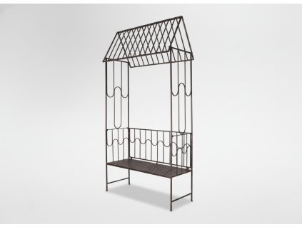 Pergolă de grădină cu băncuță 123 x 63 x 252 CM bronz antic*1456