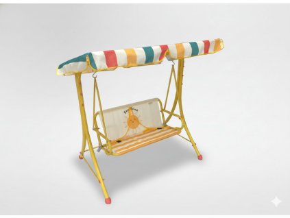 Leagăn dublu de grădină 117 x 73 x 107 CM cu acoperiș *1128