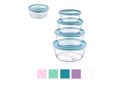 SET 4 CUTII ROTUNDE TREND BOX (0,3+0,7+1,1+1,75L) *9615
