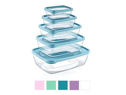 SET 5 RECIPIENTE RECTANGULARE TREND BOX (0,3+0,6+1,2+2+3L) *8847