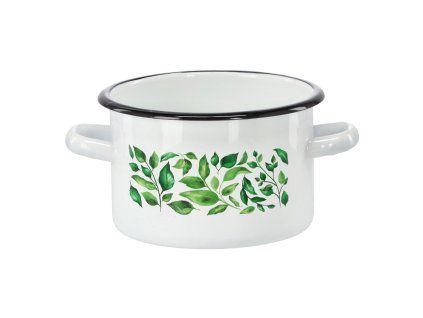 Castron emailat 2 L 16 cm alb Ficus *9143