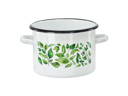 Oală Emailată 3 L 18 CM Alb Ficus *9174