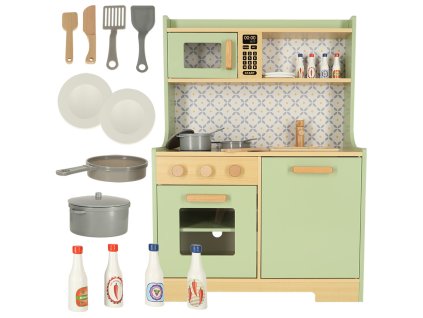 Bucătărie din lemn cu mentă din MDF pentru copii