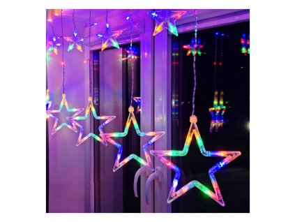 Cortină de Crăciun stele CL4018 92 LED