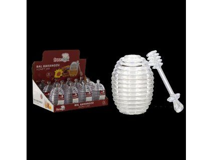 Pahar din plastic pentru miere 200ml cu linguriță 1buc.