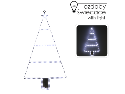 ORNAMENT DE CRĂCIUN - BRAD LED 63 L ALB RECE *9713