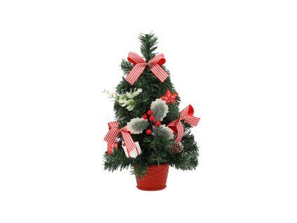 BRADUL DE CRĂCIUN 40 CM ROȘU CU ILEX *2422