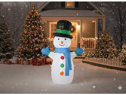 Obiect decorativ gonflabil Moș Crăciun cu LED, 120 CM *0370