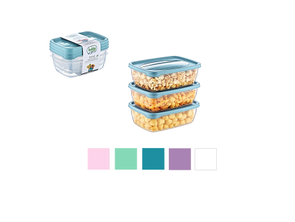 Set de 3 recipiente dreptunghiulare Trend Box 0,3L *8854