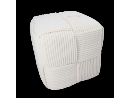 Puf Cub Împletit 40 X 40 X 40 CM Alb *3852