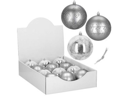 Set de Bile de Crăciun CA1535, 10 cm, 12 bucăți.