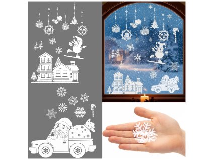 Set de autocolante de Crăciun CA1453, 50 x 35 cm, 2 bucăți.