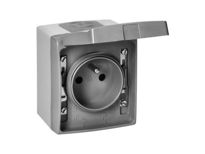 Priză AQUATIC PRO IP 55 2P+E, gri/grafit