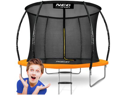 Trambulină profilată 252cm cu plasă interioară Neo-Sport neagră