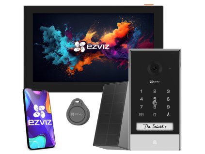 EP7 - Videointerfon wireless WiFi, 2K, Decodor, Cititor, Panou solar - EZVIZ