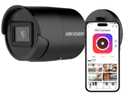 DS-2CD2043G2-IU NEGRU - Cameră IP tubulară 4Mpx, 2.8mm, IR40m, Microfon, AcuSense - Hikvision