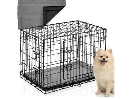 Cușcă metalică pentru câini + saltea 75 x 45 x 54 cm PH-200