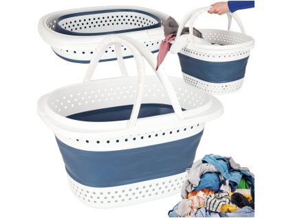 Coș pliabil din silicon pentru rufe 32L