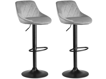 Scaun de bar Nerra gri deschis - 2 bucăți