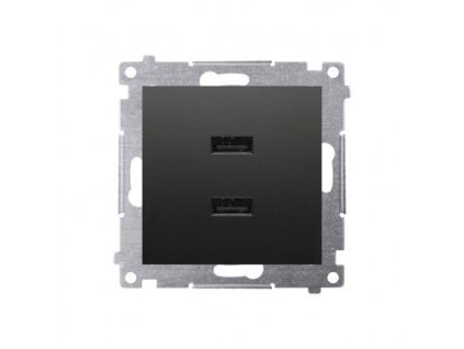 Priză USB dublă Simon 54 premium modul negru mat