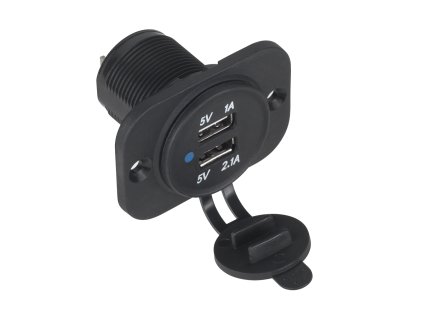 Încărcător auto 12/24V 1A+2,1A USB LXG526