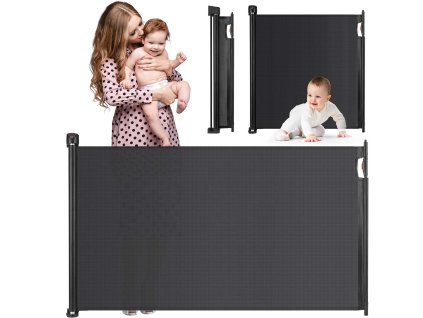 Barieră extensibilă pentru scări neagră