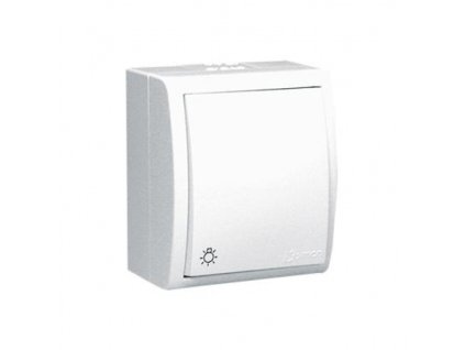 Buton comutator Simon Aquarius IP54 alb luminos