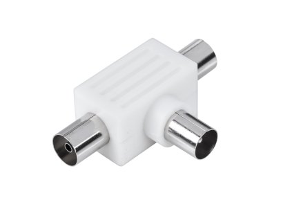 Combinator antenă cu știft IEC - 2x mufă, plastic