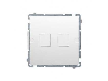 Placă de montare pentru 2 module RJ45/RJ12 Simon Basic albă