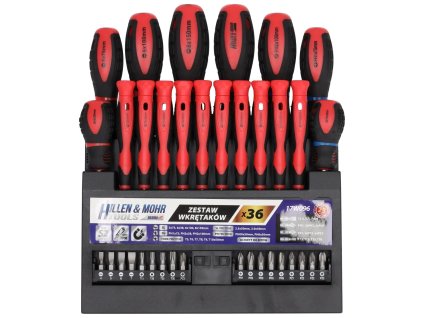 Set de șurubelnițe 36 buc cu suport de plastic 17W096