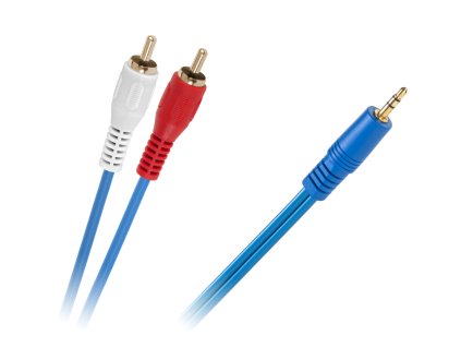 Cablu JACK 3,5-2 x RCA ALB,4MM 5m