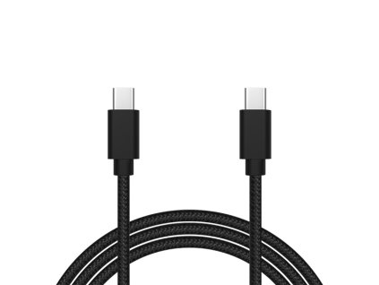 USB C - USB-C 1m negru, împletit